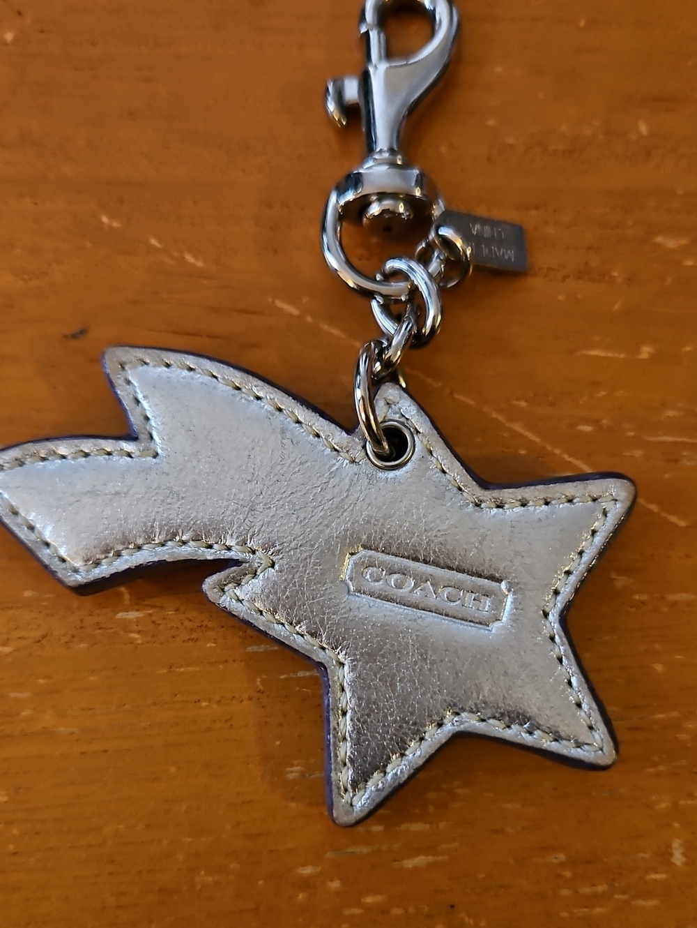 Coach Star Shooting Keychain Charm in Silver and Purple - Picture 2 of 2